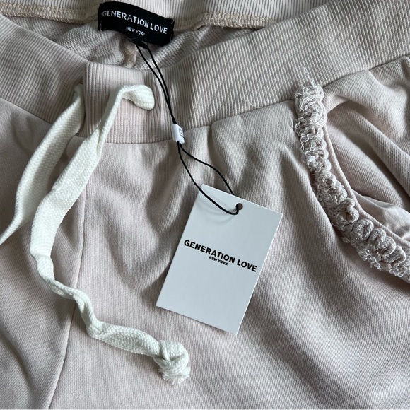 Generation Love Asta Ruffle Sweatpants joggers In Jet Stream Cream Size Large - Picture 7 of 11